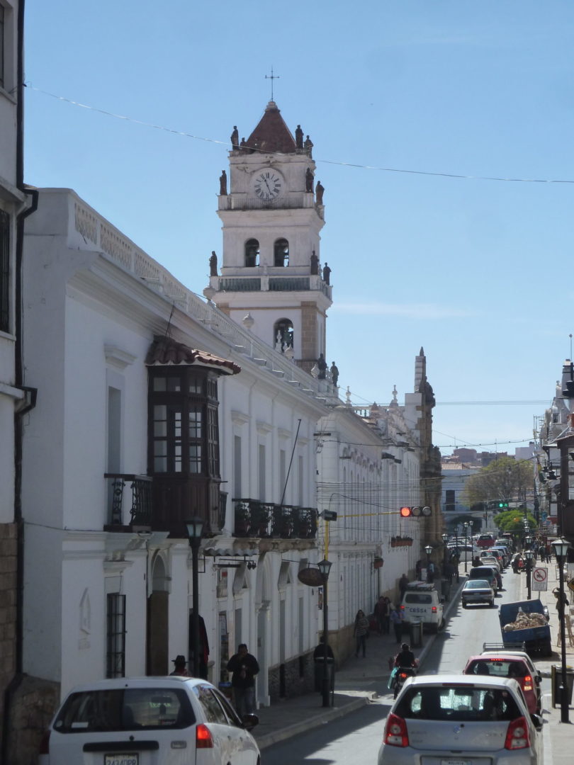 Blick auf die Kathedrale in Sucre