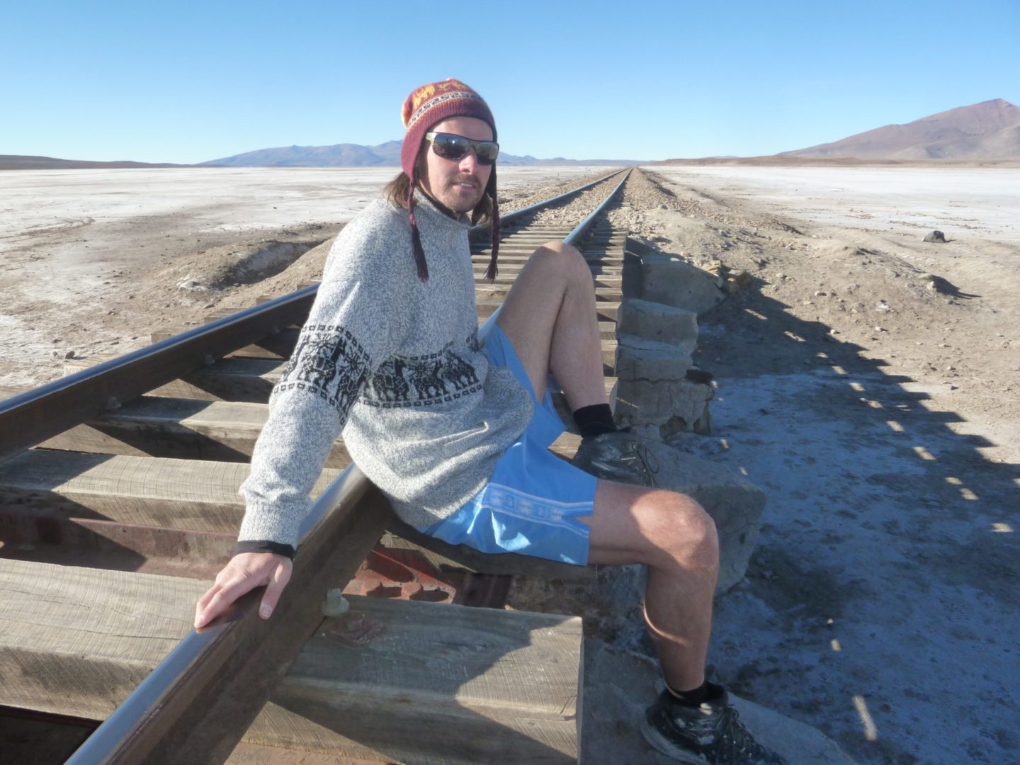 Zugstrecke im Niemandsland zwischen Bolivien und Chile